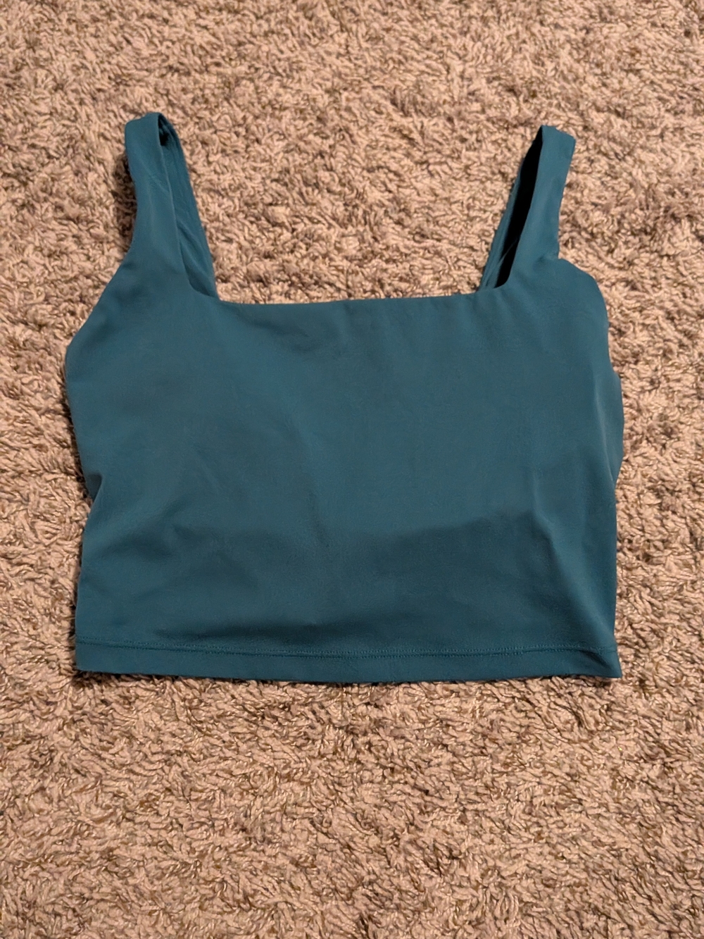 CRZ YOGA Teal Square-Neck Crop Top